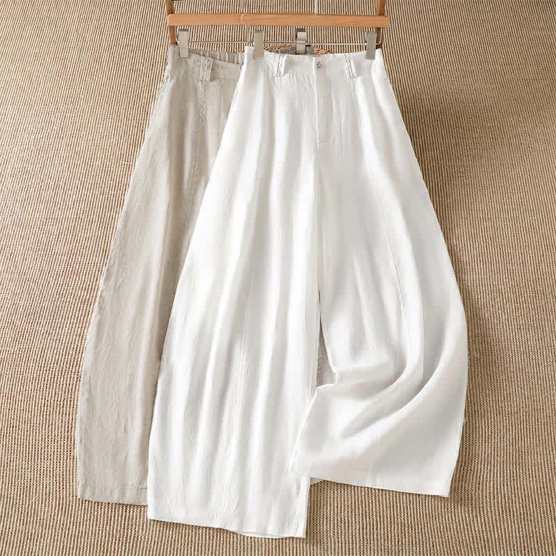 Buddha Stones Pantalon ample à jambes larges avec fermeture éclair, coupe décontractée printemps-été, et poches. - image 16