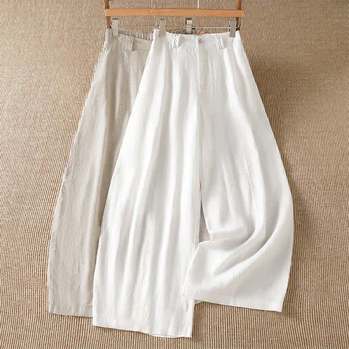 Buddha Stones Pantalon ample à jambes larges avec fermeture éclair, coupe décontractée printemps-été, et poches. - image 16