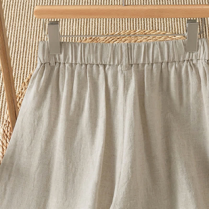 Buddha Stones Pantalon ample à jambes larges avec fermeture éclair, coupe décontractée printemps-été, et poches. - image 3