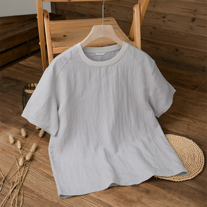 Buddha Stones T-shirts à manches courtes pour hommes, style décontracté d'été, effet vintage, délavé, unis - WhiteSmoke - US/UK/AU42, EU52 (3XL) - image 6