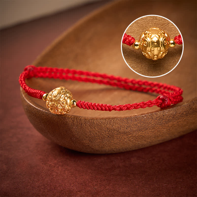 Buddha Stones Bracelet Pi Xiu en cuivre avec fil rouge porte-bonheur - Pi Xiu en cuivre (Tour de poignet : 16–17 cm) - image 0