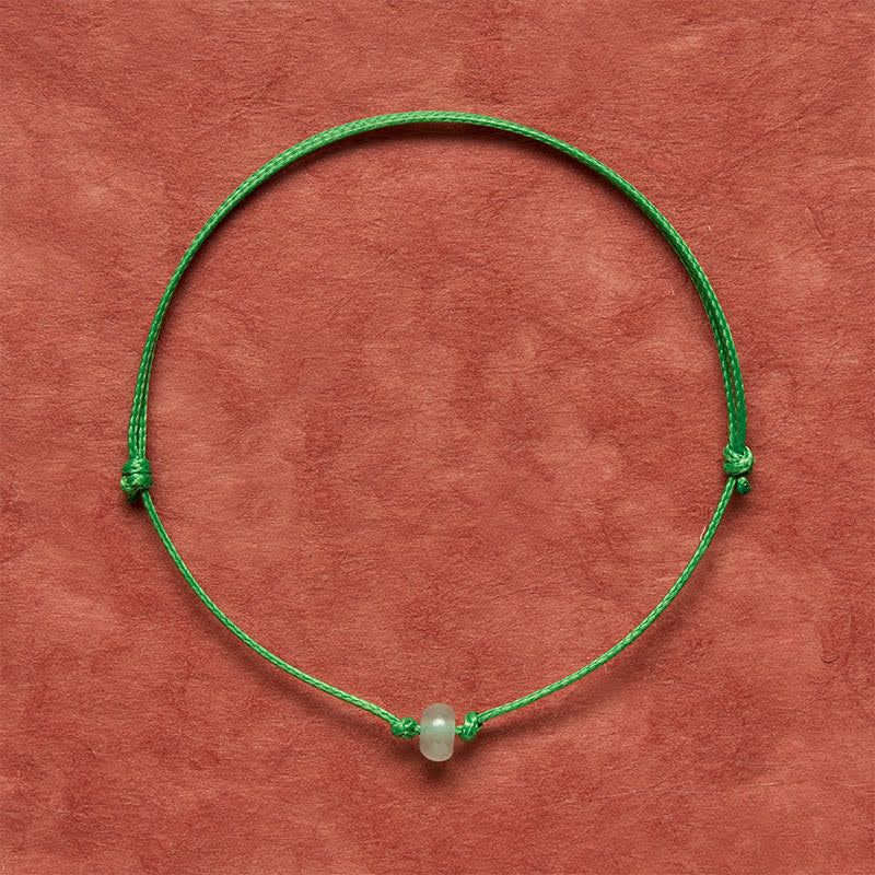 Buddha Stones Bracelet minimaliste de protection en aventurine verte tressée rouge - image 4