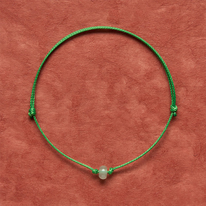 Buddha Stones Bracelet minimaliste de protection en aventurine verte tressée rouge - image 4