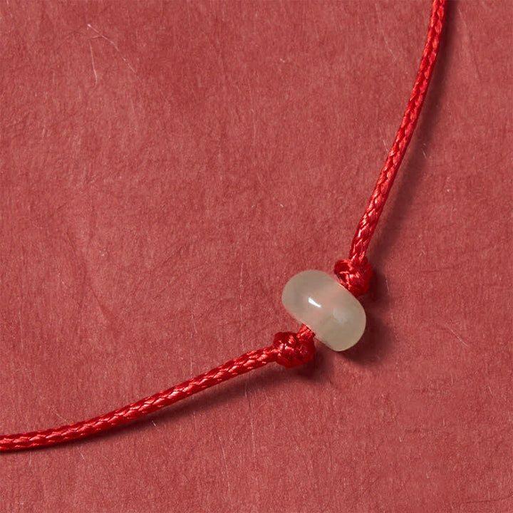 Buddha Stones Bracelet minimaliste de protection en aventurine verte tressée rouge - image 2