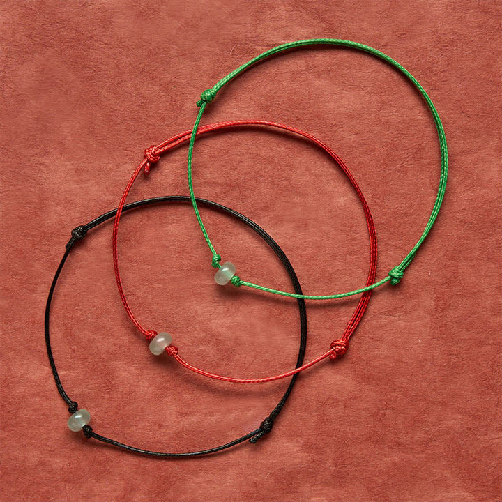 Buddha Stones Bracelet minimaliste de protection en aventurine verte tressée rouge - image 12