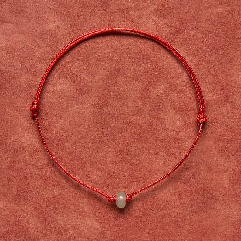 Buddha Stones Bracelet minimaliste de protection en aventurine verte tressée rouge - image 1