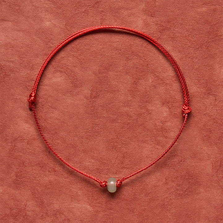 Buddha Stones Bracelet minimaliste de protection en aventurine verte tressée rouge - image 1