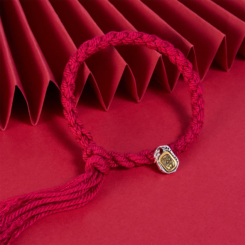 Buddha Stones Bracelet Harmonic Connection à cordon rouge et accent cuivré - image 3