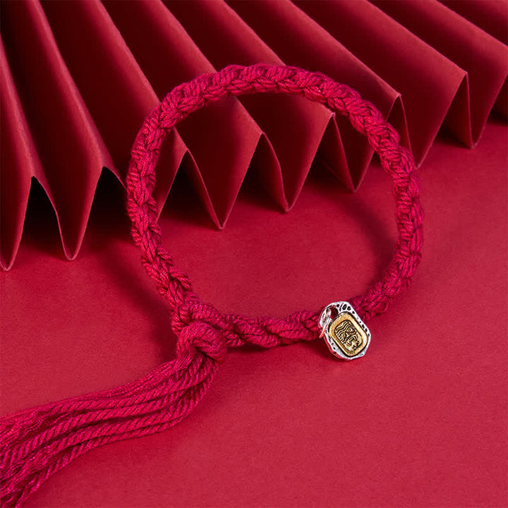 Buddha Stones Bracelet Harmonic Connection à cordon rouge et accent cuivré - image 3