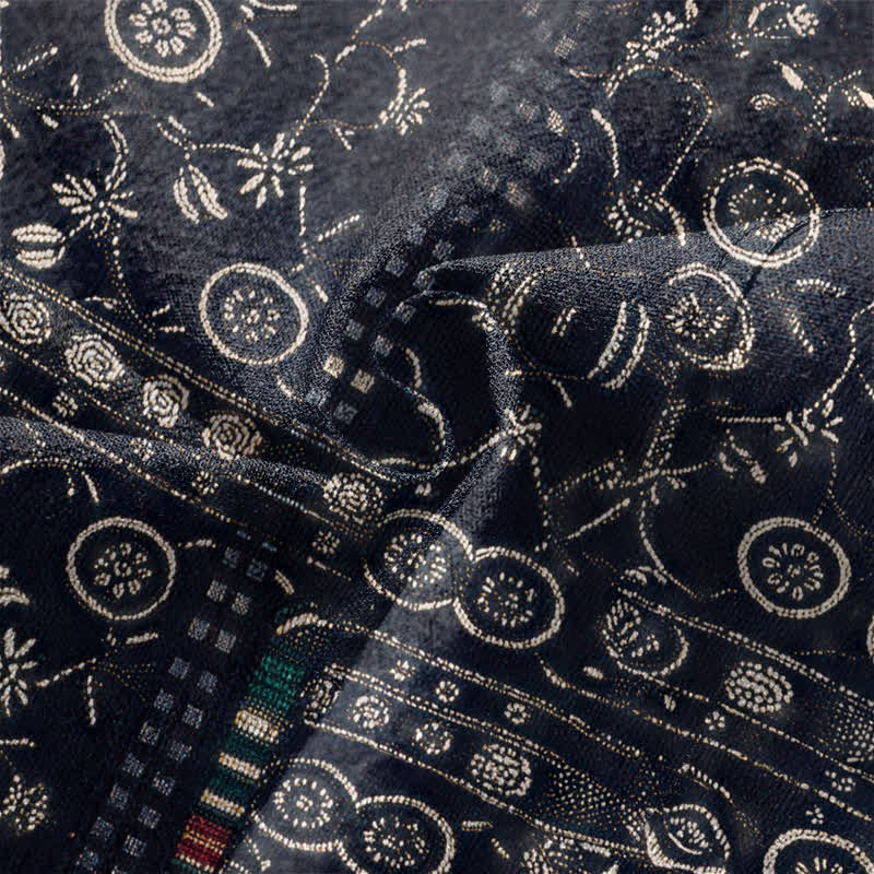 Buddha Stones Kimono pour homme en coton à motif patchwork géométrique tribal ouvert sur le devant - image 5