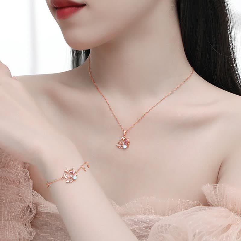 Buddha Stones Collier en argent sterling 925 avec couronne de papillon et pierre de lune - image 2