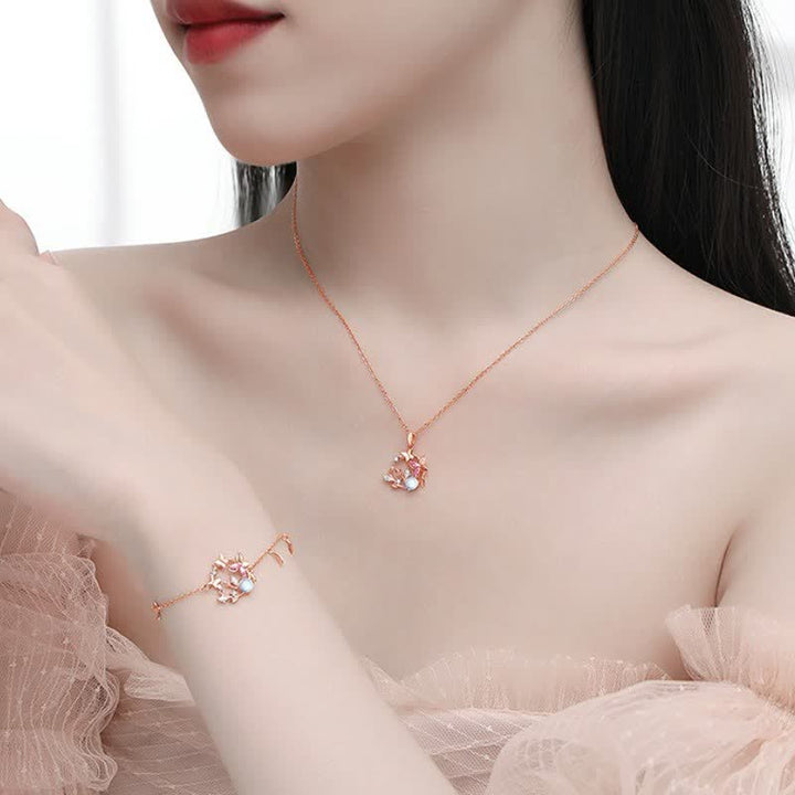 Buddha Stones Collier en argent sterling 925 avec couronne de papillon et pierre de lune - image 2