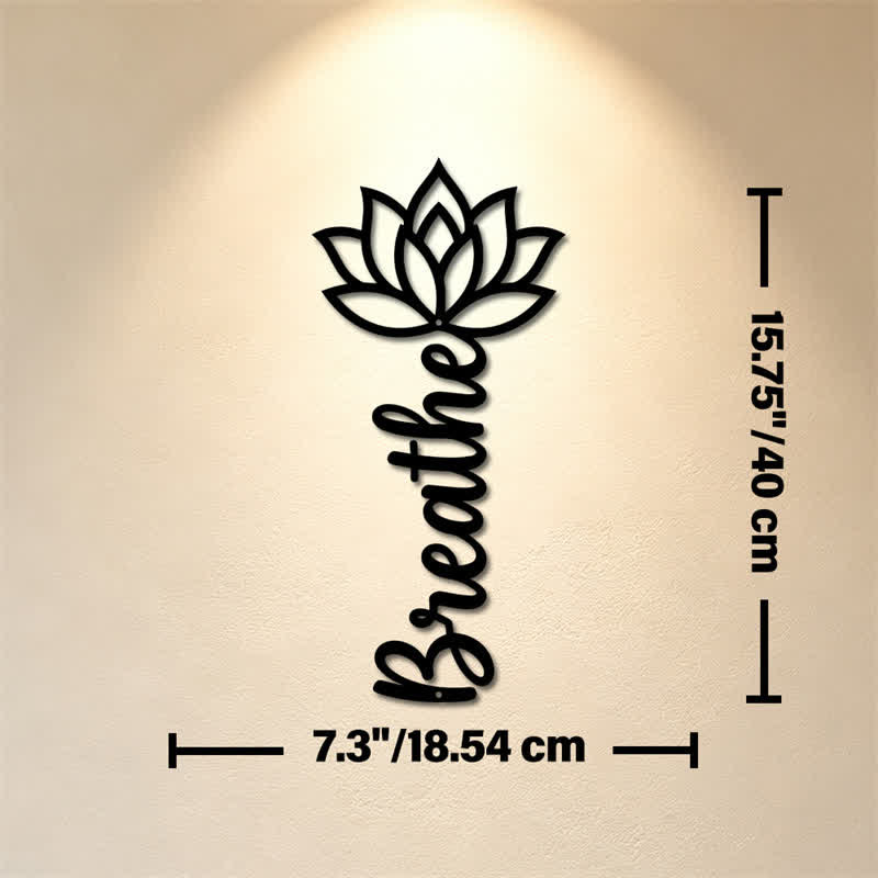 Buddha Stones Lotus Breathe, nouveaux départs, art mural vertical en fer forgé, symboles significatifs - Dimensions approximatives : 18,54 cm x 40 cm x 0,1 cm / 7,30 po x 15,75 po x 0,04 po - image 8