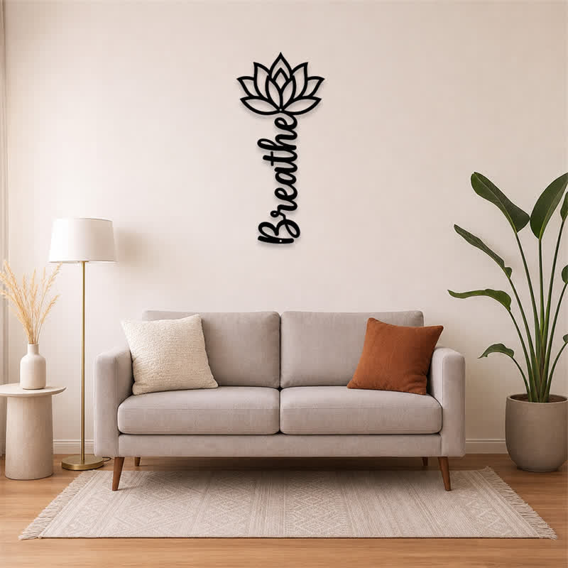 Buddha Stones Lotus Breathe, nouveaux départs, art mural vertical en fer forgé, symboles significatifs - image 11