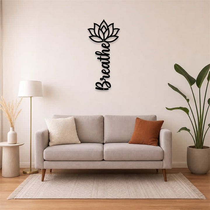 Buddha Stones Lotus Breathe, nouveaux départs, art mural vertical en fer forgé, symboles significatifs - image 11