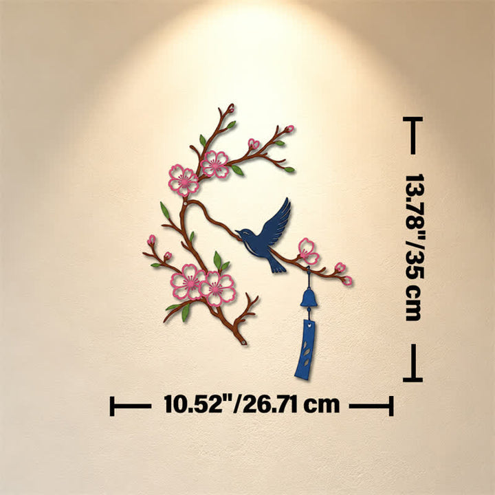 Buddha Stones Décoration murale en fer forgé représentant un oiseau et une branche fleurie, symboles significatifs - Coloré - Dimensions approximatives : 26,71 cm x 35 cm x 0,1 cm / 10,52 po x 13,78 po x 0,04 po - image 20