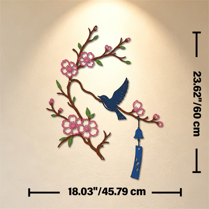 Buddha Stones Décoration murale en fer forgé représentant un oiseau et une branche fleurie, symboles significatifs - Coloré - Dimensions approximatives : 45,79 cm x 60 cm x 0,12 cm / 18,03 po x 23,62 po x 0,05 po - image 25