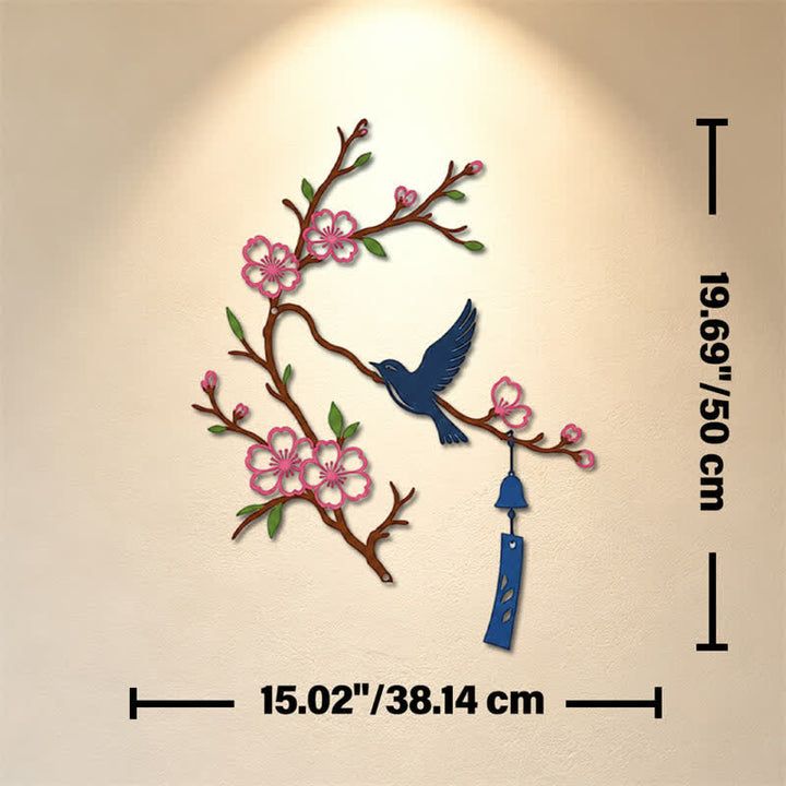 Buddha Stones Décoration murale en fer forgé représentant un oiseau et une branche fleurie, symboles significatifs - Coloré - Dimensions approximatives : 38,14 cm x 50 cm x 0,12 cm / 15,02 po x 19,69 po x 0,05 po - image 24