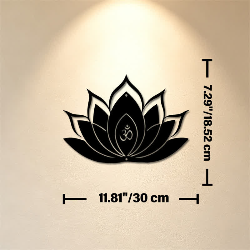 Buddha Stones Lotus OM, symbole zen de pleine conscience, silhouette en fer, art mural chargé de sens - Environ 30 cm x 18,52 cm x 0,1 cm / 11,81 po x 7,29 po x 0,04 po - image 3
