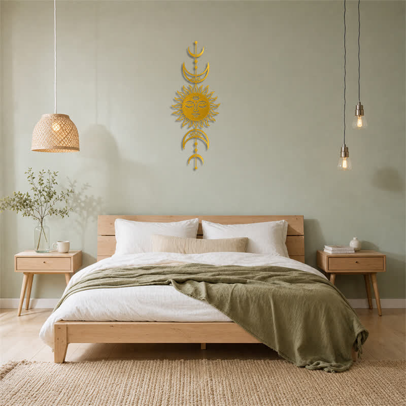 Buddha Stones Tableau mural Boho Soleil et Lune Lotus Intuition Fer Symboles Significatifs - image 24