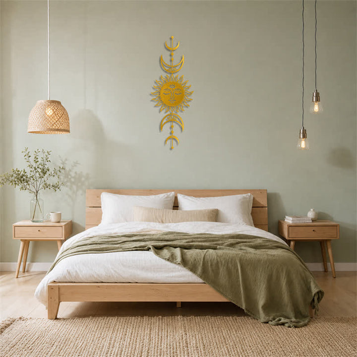 Buddha Stones Tableau mural Boho Soleil et Lune Lotus Intuition Fer Symboles Significatifs - image 24