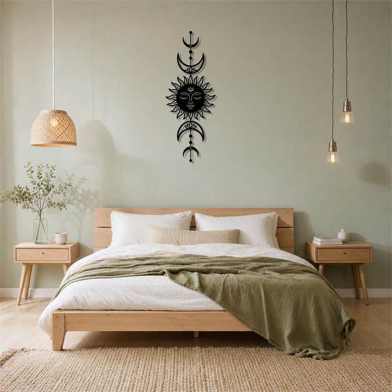 Buddha Stones Tableau mural Boho Soleil et Lune Lotus Intuition Fer Symboles Significatifs - image 11