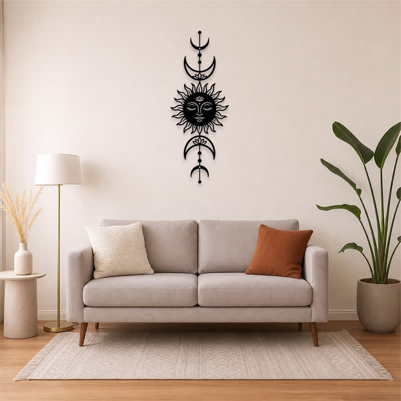 Buddha Stones Tableau mural Boho Soleil et Lune Lotus Intuition Fer Symboles Significatifs - image 10
