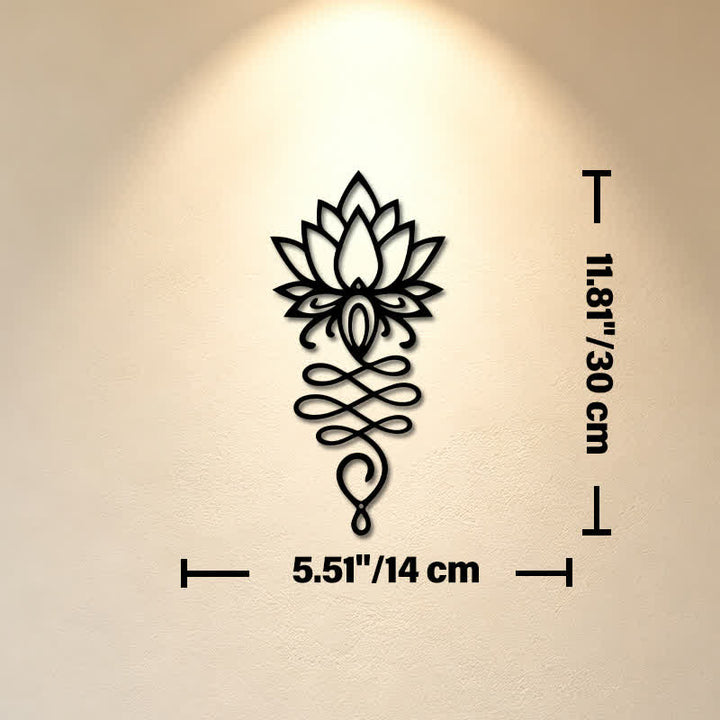 Buddha Stones Lotus noir mat, symbole de l'illumination, fer, métal, décoration murale - Dimensions approximatives : 14,0 cm x 30 cm x 0,1 cm / 5,51 po x 11,81 po x 0,04 po - image 4