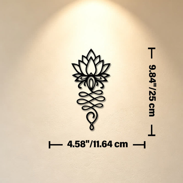 Buddha Stones Lotus noir mat, symbole de l'illumination, fer, métal, décoration murale - Dimensions approximatives : 11,64 cm x 25 cm x 0,1 cm / 4,58 po x 9,84 po x 0,04 po - image 2