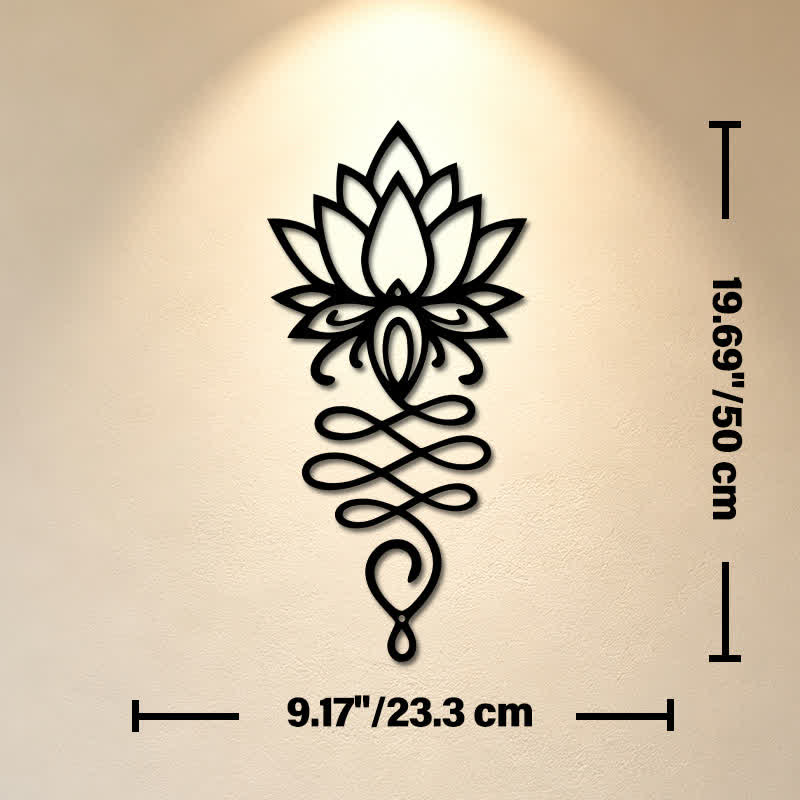 Buddha Stones Lotus noir mat, symbole de l'illumination, fer, métal, décoration murale - Dimensions approximatives : 23,3 cm x 50 cm x 0,12 cm / 9,17 po x 19,69 po x 0,05 po - image 10