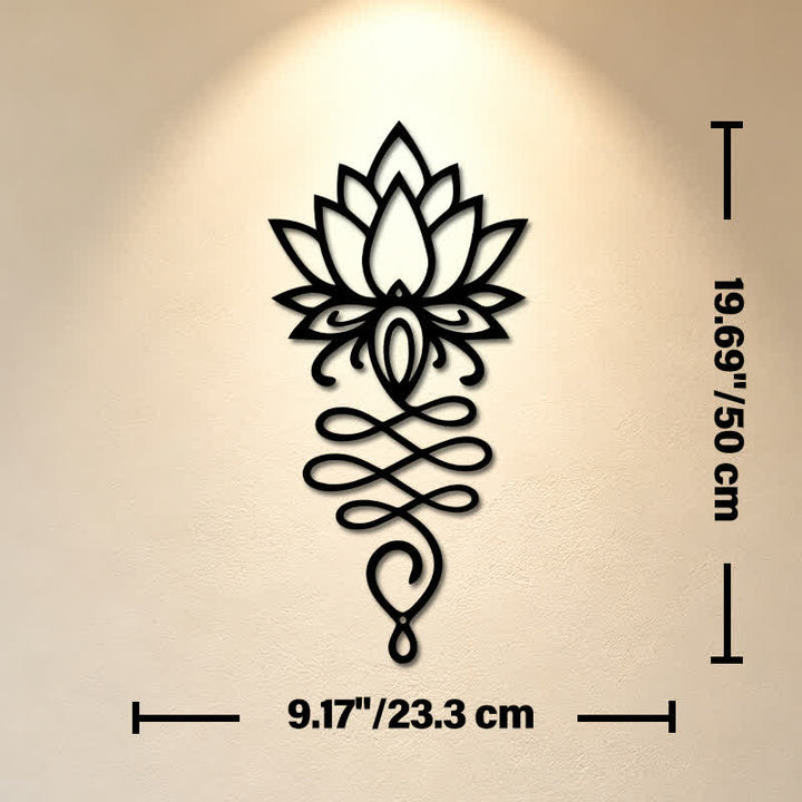 Buddha Stones Lotus noir mat, symbole de l'illumination, fer, métal, décoration murale - Dimensions approximatives : 23,3 cm x 50 cm x 0,12 cm / 9,17 po x 19,69 po x 0,05 po - image 10