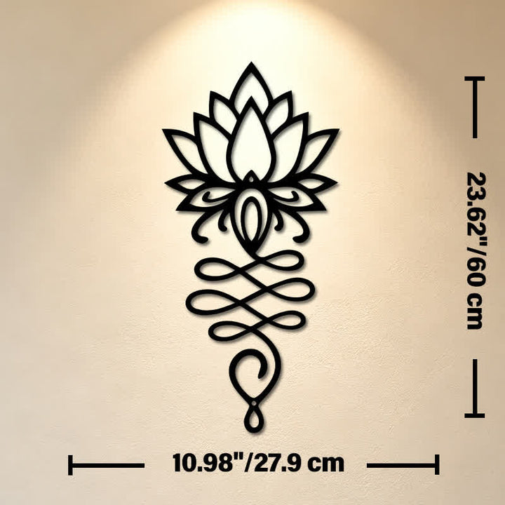 Buddha Stones Lotus noir mat, symbole de l'illumination, fer, métal, décoration murale - Dimensions approximatives : 27,9 cm x 60 cm x 0,12 cm / 10,98 po x 23,62 po x 0,05 po - image 12