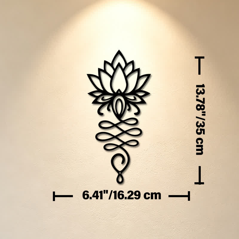 Buddha Stones Lotus noir mat, symbole de l'illumination, fer, métal, décoration murale - Dimensions approximatives : 16,29 cm x 35 cm x 0,1 cm / 6,41 po x 13,78 po x 0,04 po - image 6