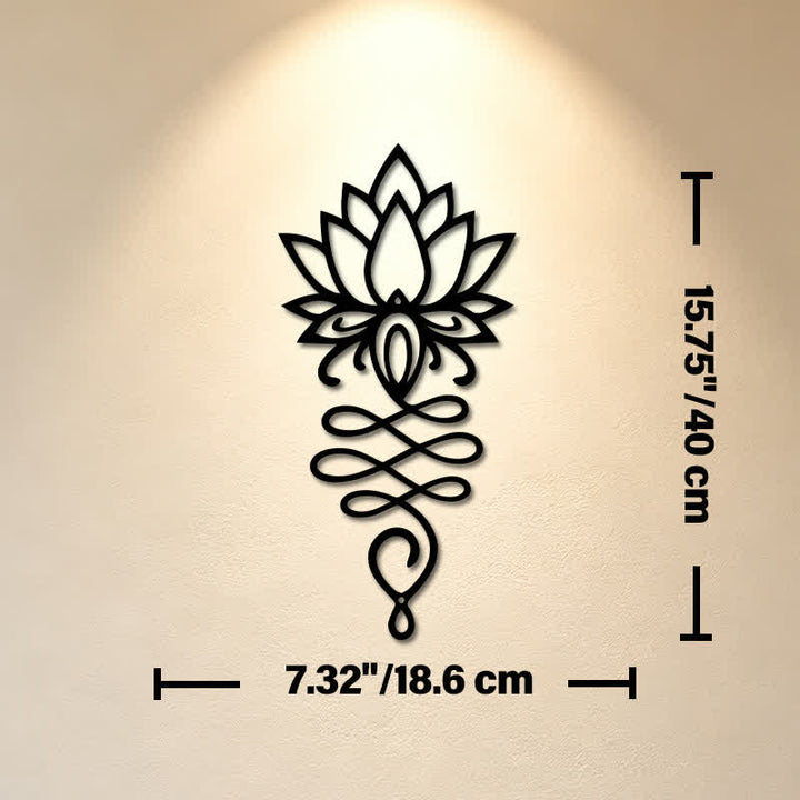 Buddha Stones Lotus noir mat, symbole de l'illumination, fer, métal, décoration murale - Dimensions approximatives : 18,6 cm x 40 cm x 0,1 cm / 7,32 po x 15,75 po x 0,04 po - image 8