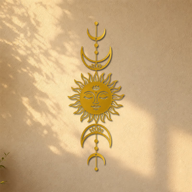 Buddha Stones Tableau mural Boho Soleil et Lune Lotus Intuition Fer Symboles Significatifs - image 20
