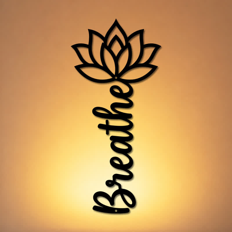 Buddha Stones Lotus Breathe, nouveaux départs, art mural vertical en fer forgé, symboles significatifs - image 0