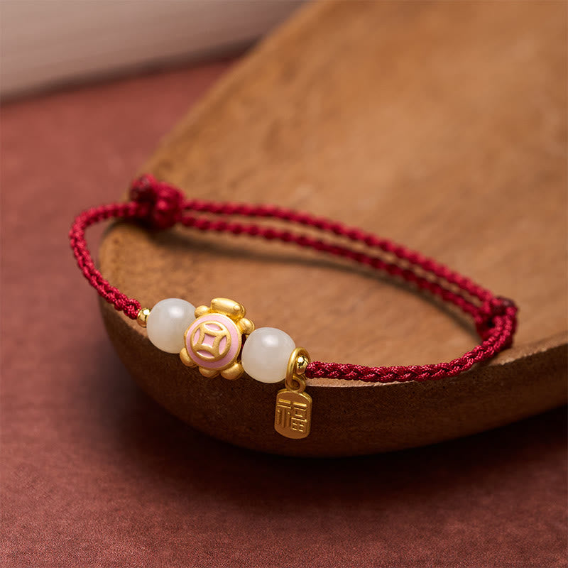 Buddha Stones Bracelet de force tissé à la main en corde rouge tortue - image 11