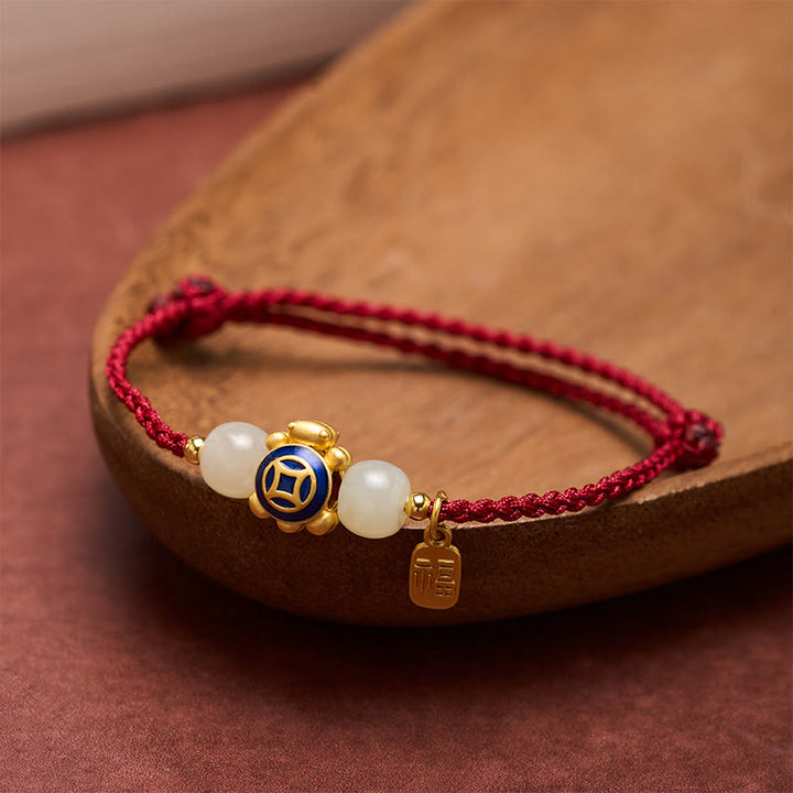 Buddha Stones Bracelet de force tissé à la main en corde rouge tortue - image 17