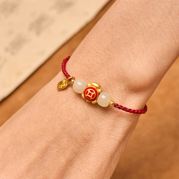 Buddha Stones Bracelet de force tissé à la main en corde rouge tortue - image 5