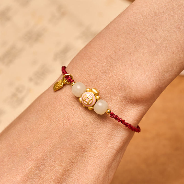Buddha Stones Bracelet de force tissé à la main en corde rouge tortue - image 15