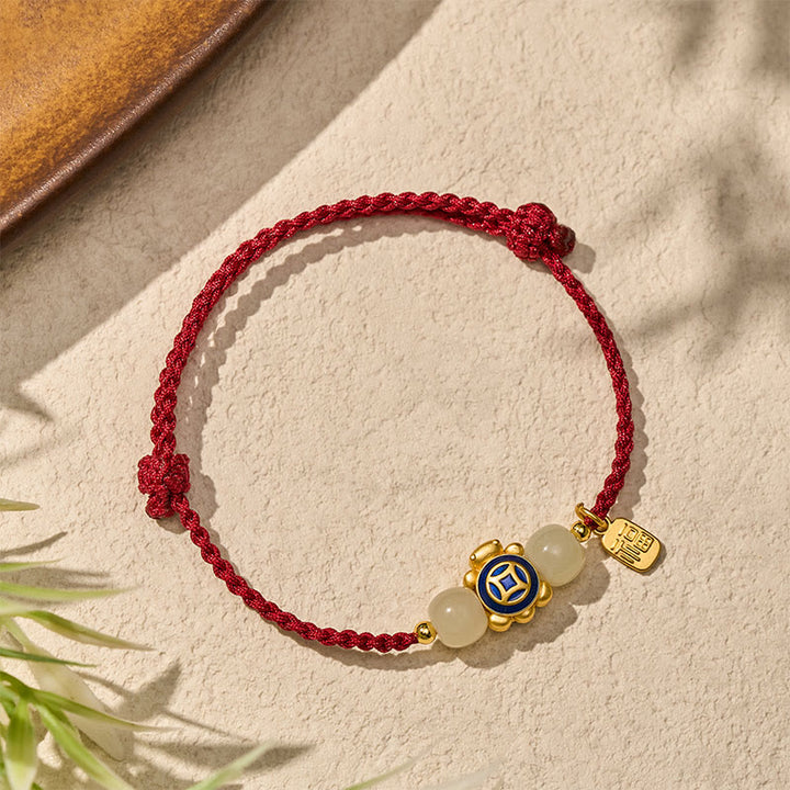 Buddha Stones Bracelet de force tissé à la main en corde rouge tortue - image 18
