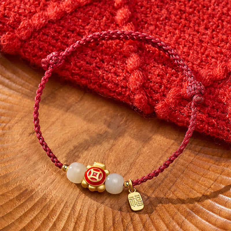 Buddha Stones Bracelet de force tissé à la main en corde rouge tortue - image 4