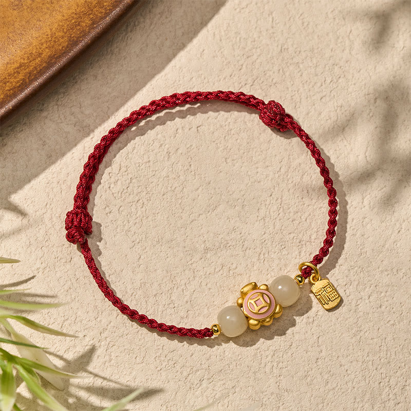 Buddha Stones Bracelet de force tissé à la main en corde rouge tortue - image 12