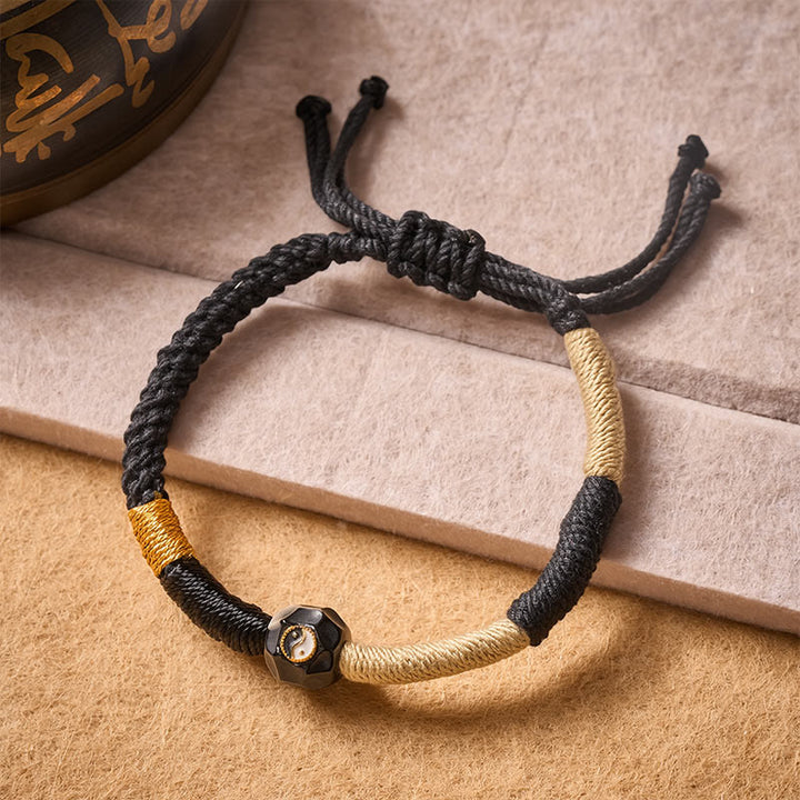 Buddha Stones Bracelet d'équilibre en agate de feu noire et blanche - YIN YANG (Équilibre ♥ Harmonie) - image 0