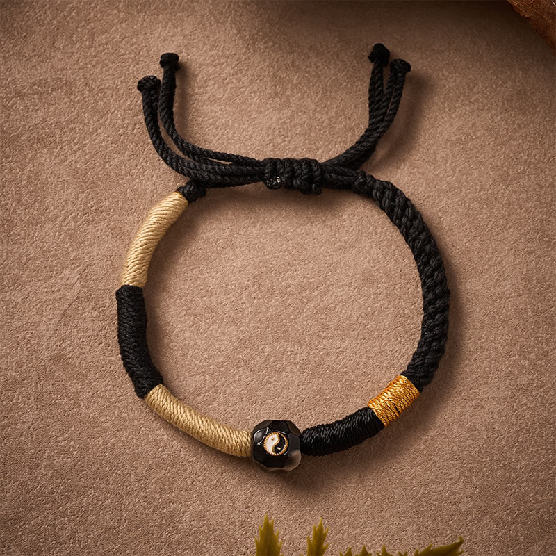 Buddha Stones Bracelet d'équilibre en agate de feu noire et blanche - image 2