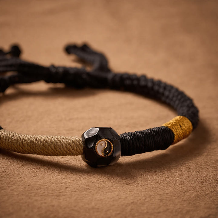 Buddha Stones Bracelet d'équilibre en agate de feu noire et blanche - image 4