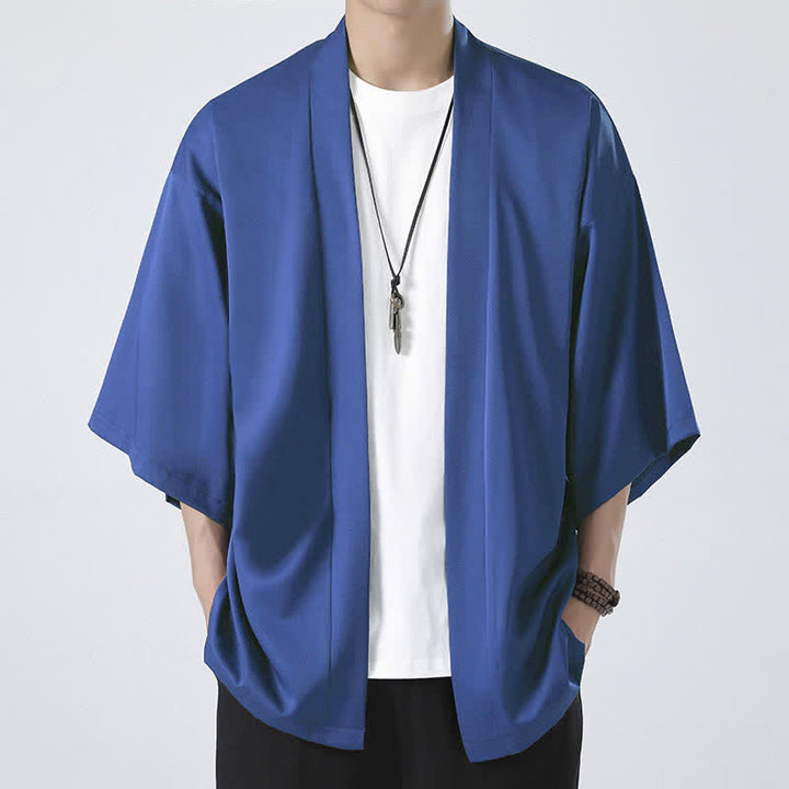 Kimono pour homme, couleur unie, motif Buddha Stones , ouvert sur le devant - Bleu (veste seulement) - US/UK/AU46，EU56 (5XL) - image 20
