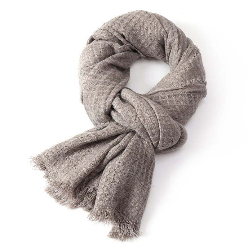 Écharpe chaude et texturée à pompons Buddha Stones pour homme, automne-hiver - image 7
