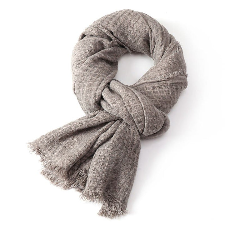 Écharpe chaude et texturée à pompons Buddha Stones pour homme, automne-hiver - image 7