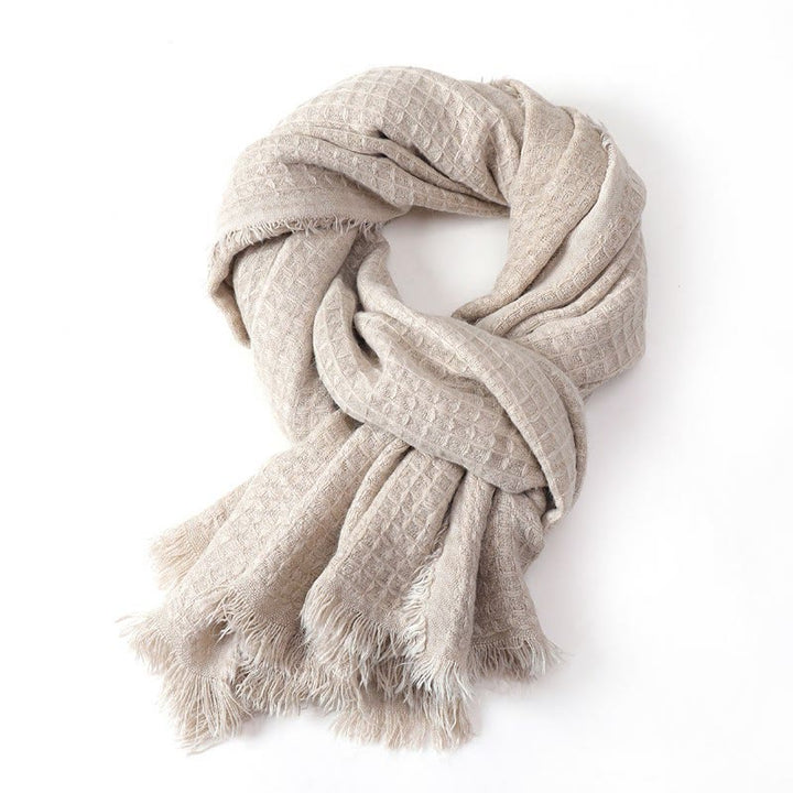 Écharpe chaude et texturée à pompons Buddha Stones pour homme, automne-hiver - image 13